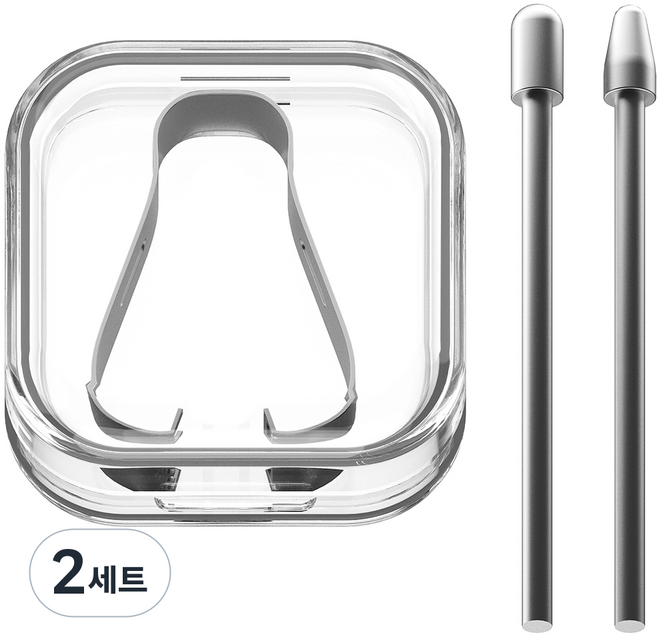 구스페리 갤럭시 spen 펜촉 반영구 메탈 팁스 둥근펜촉 + 세모펜촉 + 전용핀셋 세트, 실버, 2세트