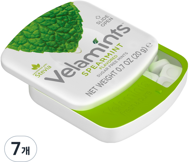 Velamints Fresh Pure 無糖綠薄荷糖, 7個, 20g