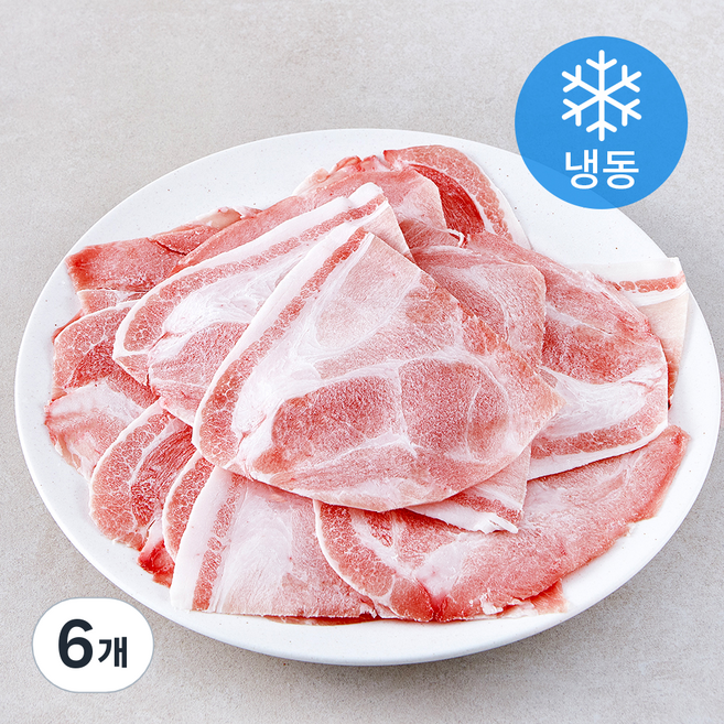 미트코리아 돼지고기 목전지 불고기용 1.5mm (냉동), 1kg, 6개