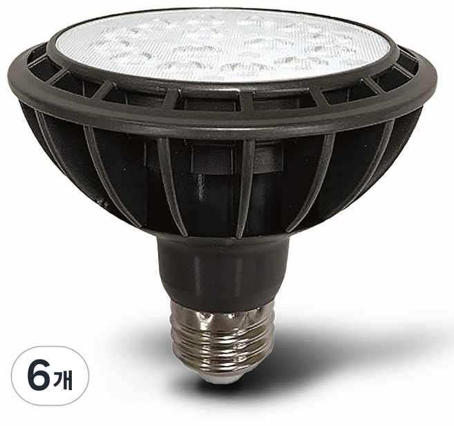 長壽燈泡 黑色燈體 聚光型 LED 燈泡 15W PAR30, 6個, 燈泡色