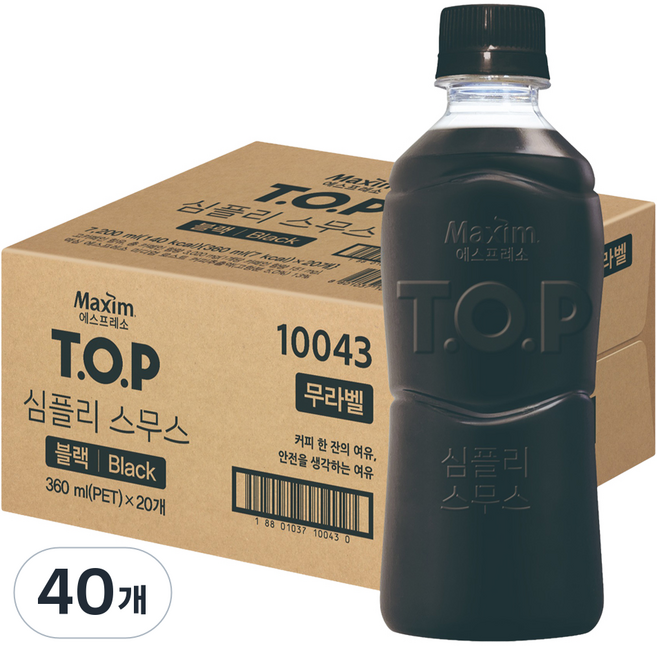 티오피 맥심 심플리스무스 블랙 무라벨, 40개, 360ml