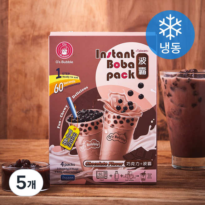 오스버블 인스턴트 보바팩 버블티 초콜릿맛 4개입 (냉동), 260g, 5개