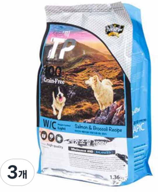 데이스포 강아지 테라픽 기능성 사료, 다이어트(체중감소), 1.36kg, 3개