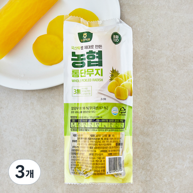 농협식품 통단무지, 400g, 3개