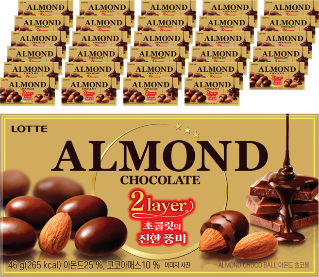 롯데웰푸드 아몬드 초코볼, 46g, 60개