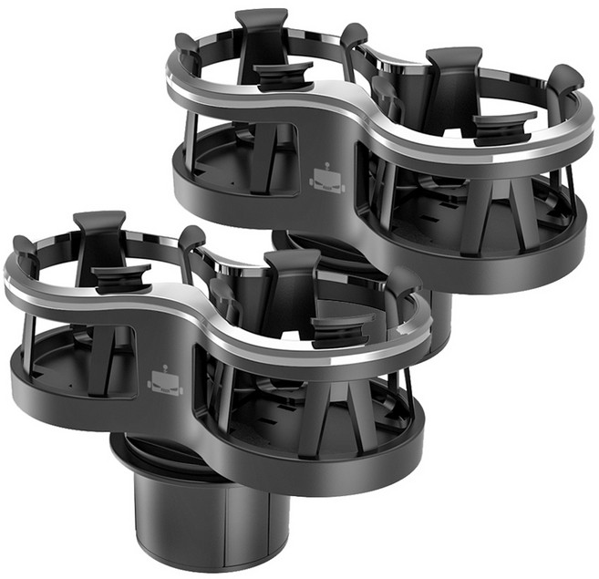 카템 플렉스 차량용 듀얼 멀티 컵홀더, 2개, 블랙