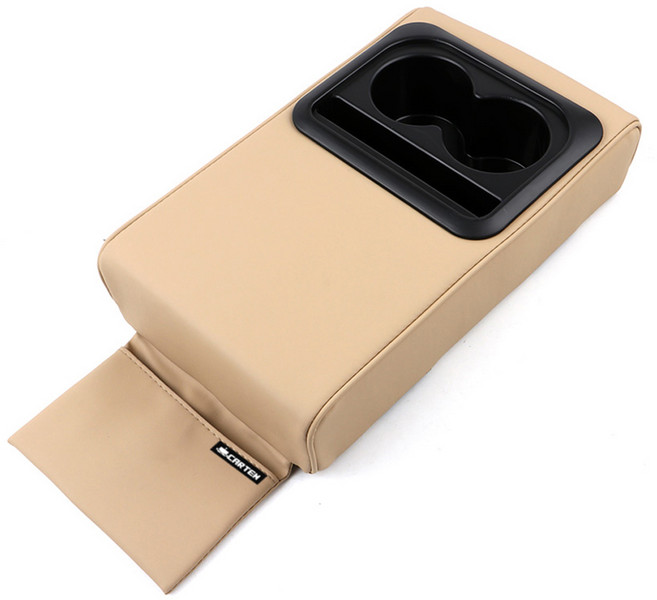 카템 차량용 컵홀더 수납 팔쿠션, 베이지, 1개