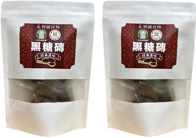 初誠良物 雲林良品 古坑鄉農會聯名 經典原味黑糖磚, 18g, 10顆, 2包