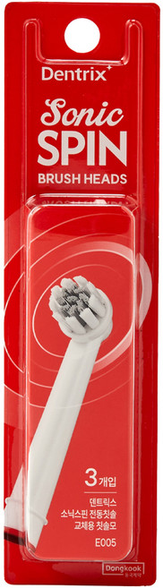 덴트릭스 소닉스핀 전동칫솔 교체용 칫솔모, 3개