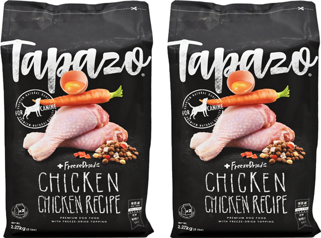 Tapazo 特百滋 熟齡犬 凍乾三重奏主食, 低敏雞肉配方, 2.27kg, 2袋
