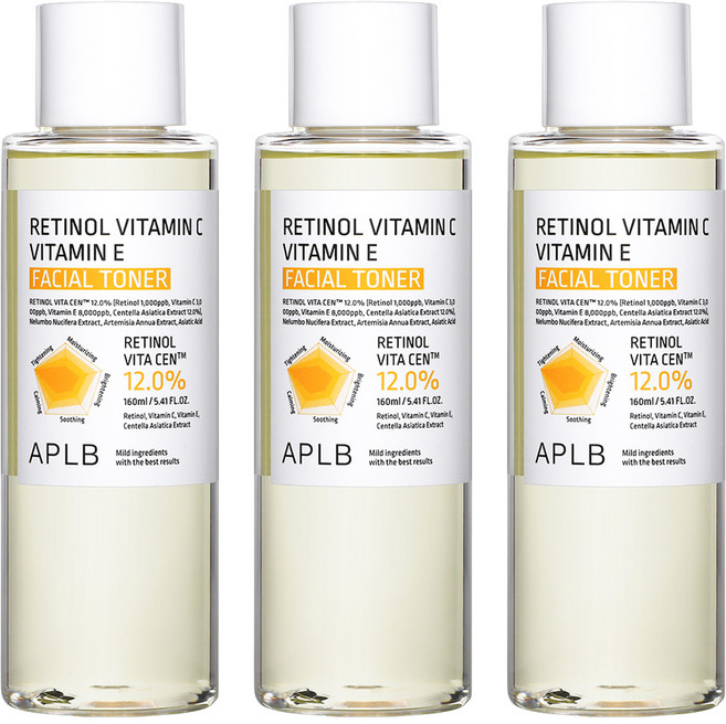 APLB 레티놀 비타민C 비타민E 페이셜 토너, 3개, 160ml