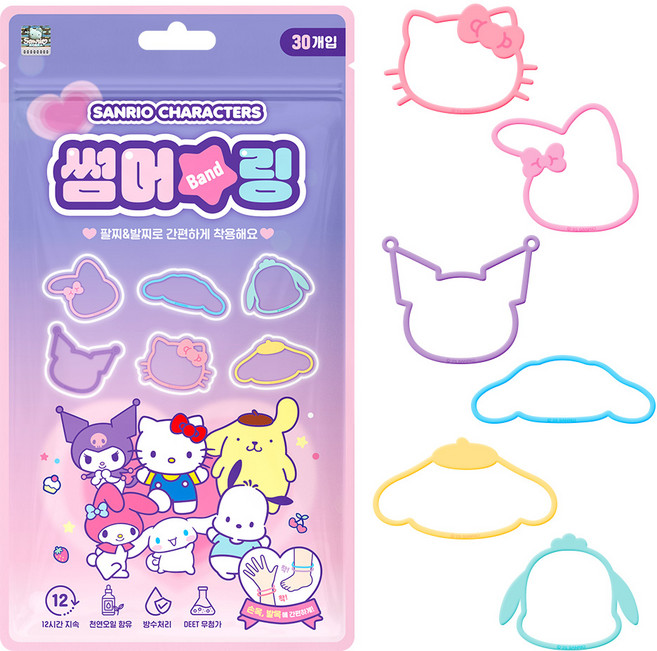 아텍스 산리오 캐릭터즈 썸머링 야외 팔찌 30p, 혼합색상, 1개