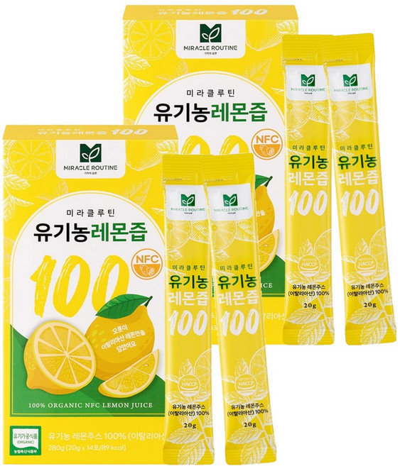 미라클루틴 유기농 레몬즙 100, 20g, 28개