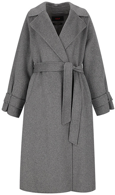 숲 여성용 캐시미어 핸드메이드 벨티드 롱 보온 코트 SABHC38