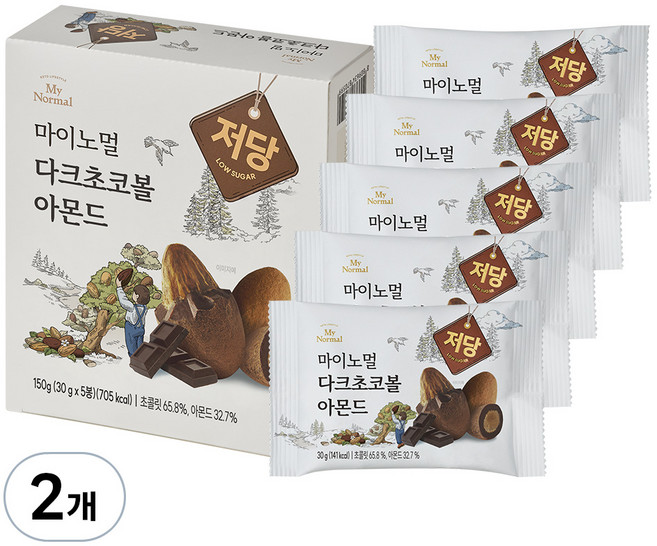 마이노멀 다크초코볼 아몬드, 150g, 2개
