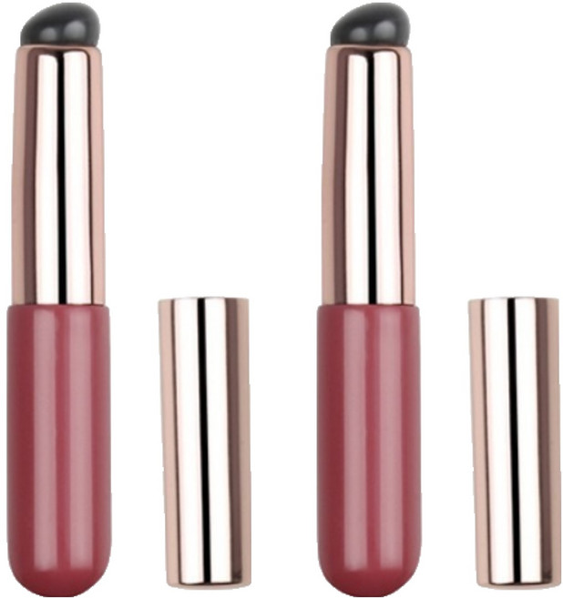 딥톡 휴대용 메이크업 립 컨실러 실리콘 브러쉬 DT0375, 2개, 와인