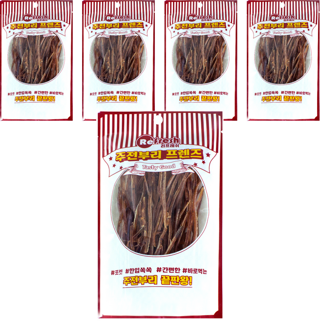 리프레쉬 주전부리프렌즈 쫄쫄찡어 조미오징어채, 20g, 5개