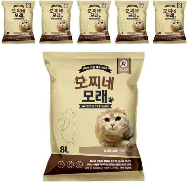 모찌네 고양이 모래, 8L, 6개, 무향
