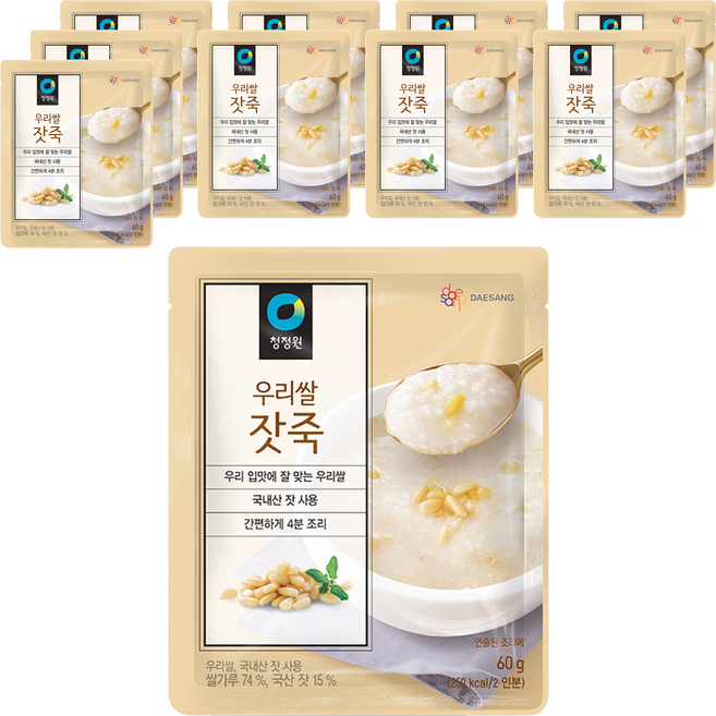 청정원 우리쌀 잣죽, 60g, 10개