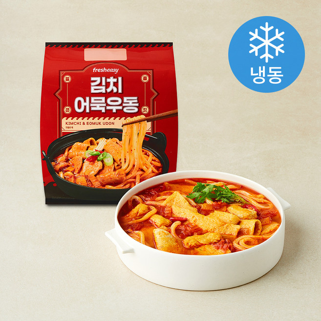 프레시지 김치어묵우동 2인분 (냉동), 580g, 1개