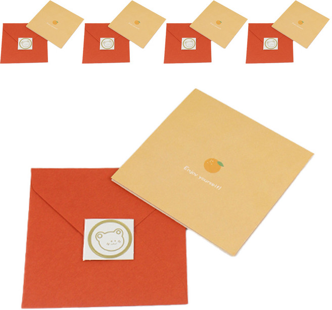 아이엔피 아이콘 입체카드 F 오렌지 11 x 11cm 5p, 브라운, 1세트