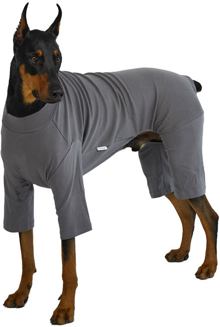 럭키페터 강아지 파스텔 파자마 올인원 아이쥐옷, 진그레이, 1개