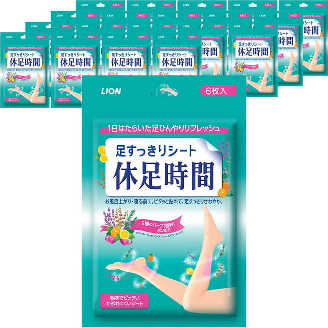 LION 獅王 休足時間 涼感貼片, 6入, 20個
