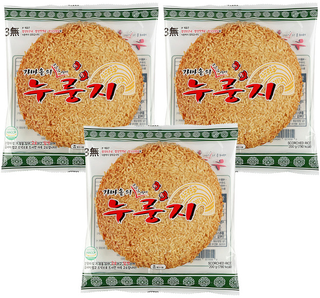 참좋은식품 가마솥의 구수한 별미 누룽지, 200g, 3개