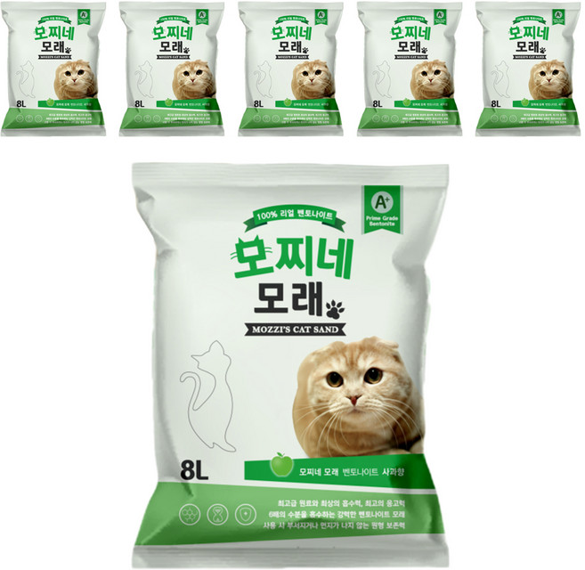 모찌네 고양이 모래, 8L, 6개, 사과향