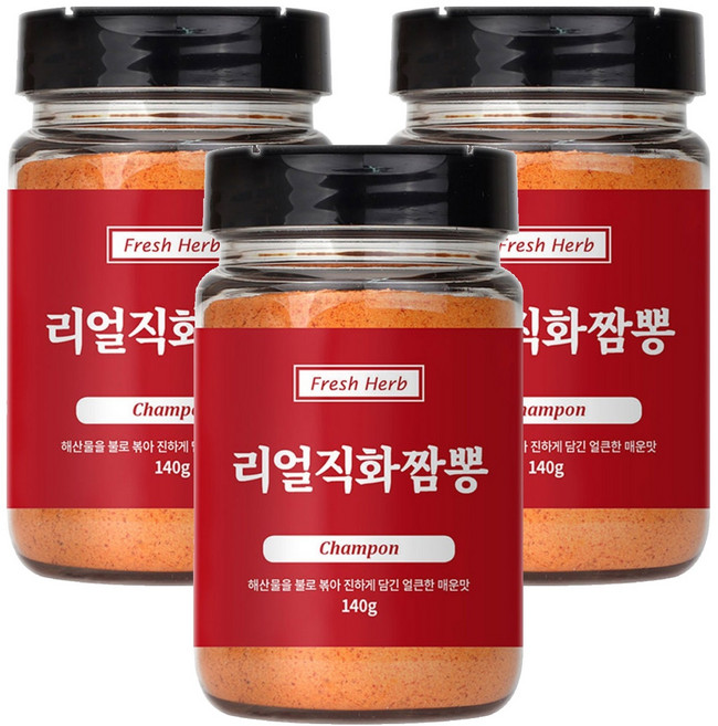 신선약초 리얼 직화 짬뽕 분말, 3개, 140g