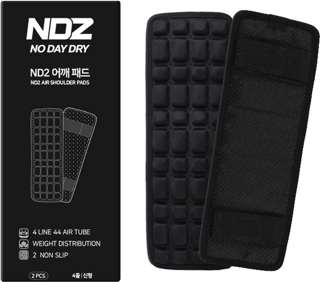 ND2 어깨패드 에어튜브 신형 4줄 세트, 블랙, 1세트