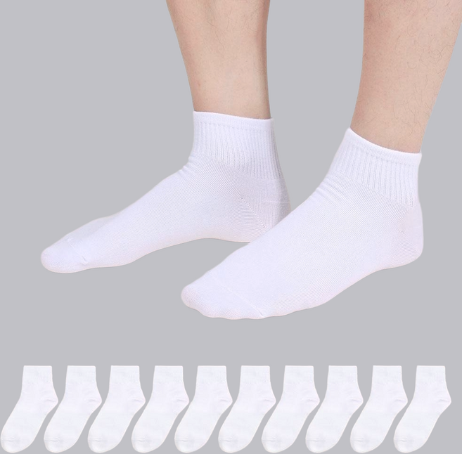 Doobalro 男款優質日常羅紋短筒襪 10雙