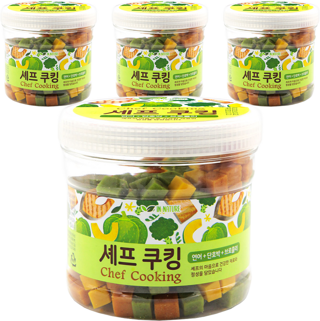 퍼피아이 강아지 셰프쿠킹 간식, 혼합맛(연어/단호박/브로콜리), 400g, 4개