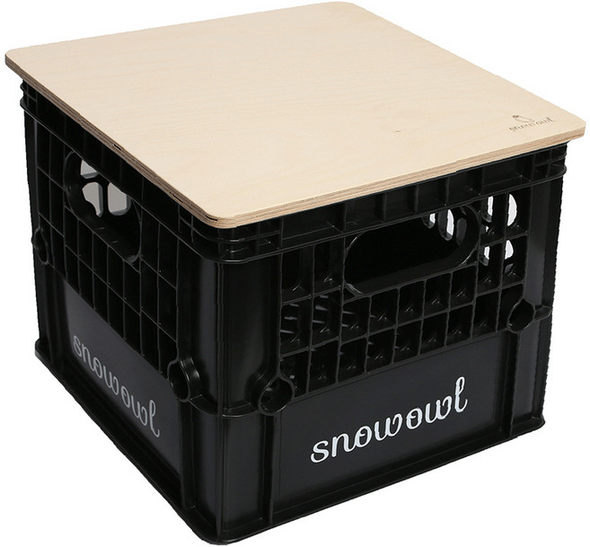 스노우아울 다용도 밀크박스 + 우드 상판, 블랙, 1세트