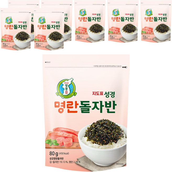 지도표성경 명란돌자반, 80g, 8개