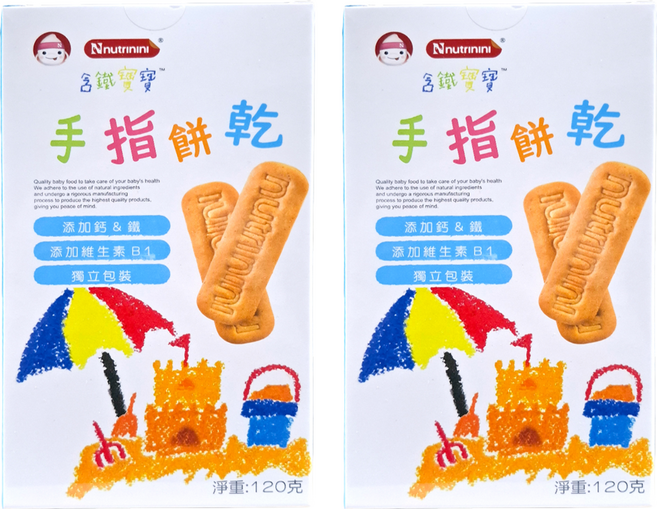 Nnutrinini 脆妮妮 含鐵寶寶餅, 原味, 120g, 2盒