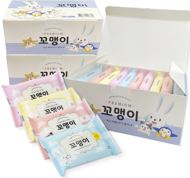 에티케어 꼬맹이 미니 물티슈 휴대형, 45g, 10매, 30개