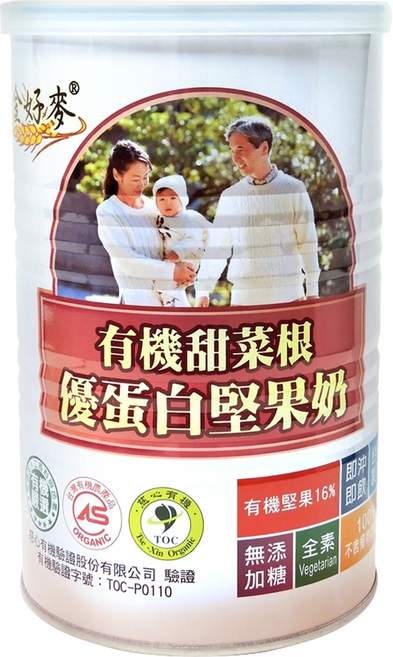 BuDer 標達 有機甜菜根優蛋白堅果奶 無添加糖, 450g, 1罐