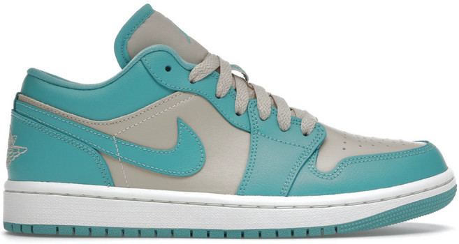 NIKE 耐吉 JORDAN 喬丹 Wmns Air Jordan1 Low Tropical Teal 低筒運動鞋 天然皮革/人造皮鞋面