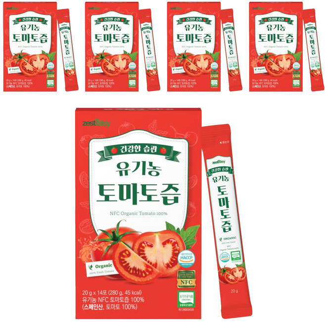 Zesteasy NFC 有機番茄汁條 14入, 280g, 5個