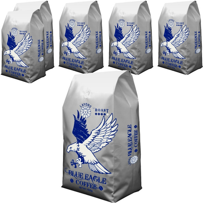 LAYONS COFFEE 雷恩獅咖啡 BLUE EAGLE 咖啡豆, 1kg, 6包, Whole Bean