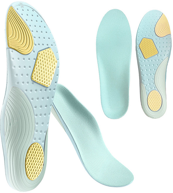 한봄누리 오다리 기능성 신발깔창 양발착용 세트 블루옐로우, 1세트