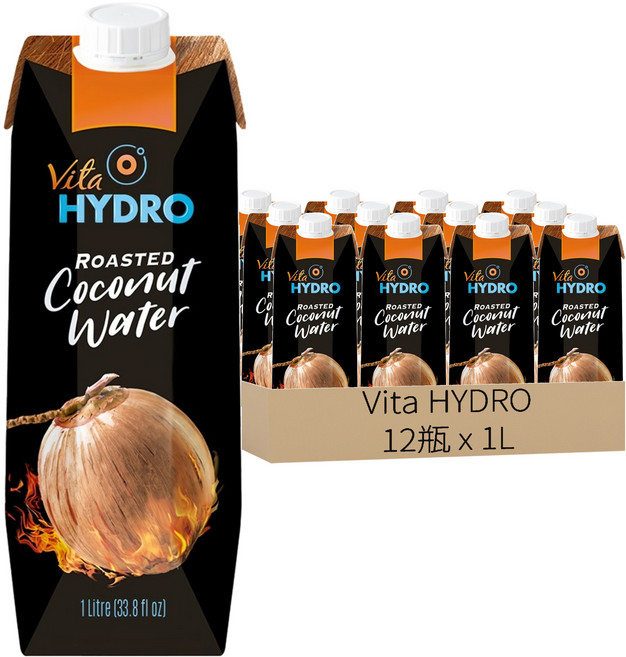 Vita HYDRO 火烤純椰子水, 1L, 12瓶