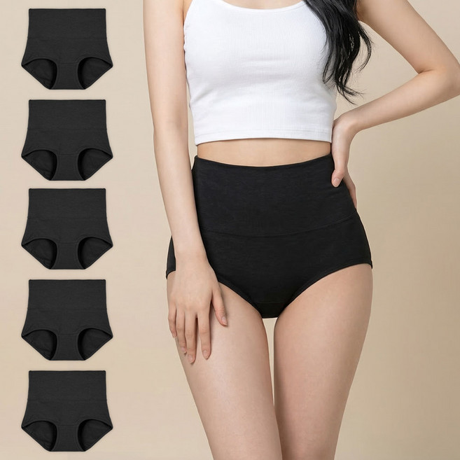 맬러뮤트 여성용 데일리지 면 똥배 통기성 복대 팬티 5p