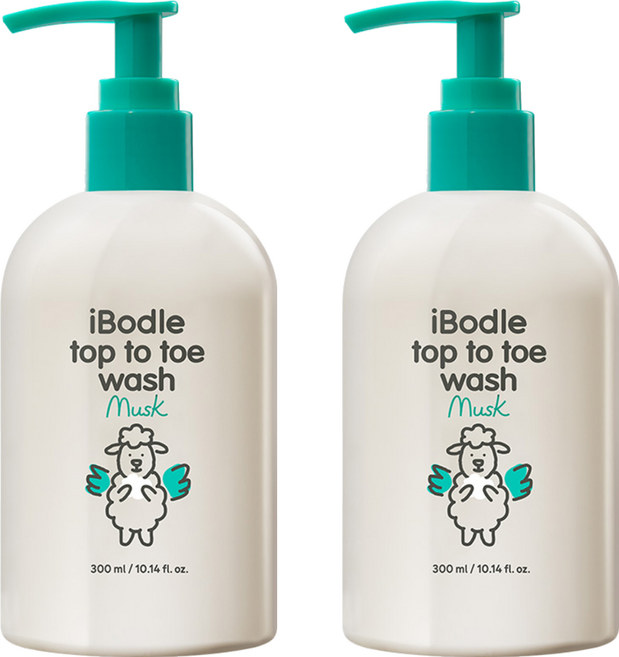 아이보들 유아용 탑투토 올인원워시 머스크, 300ml, 2개