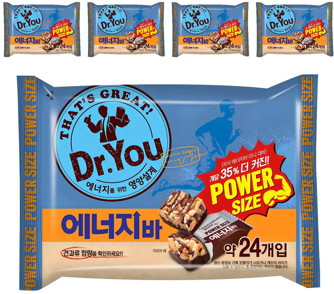 닥터유 에너지바 파워사이즈, 337g, 5개