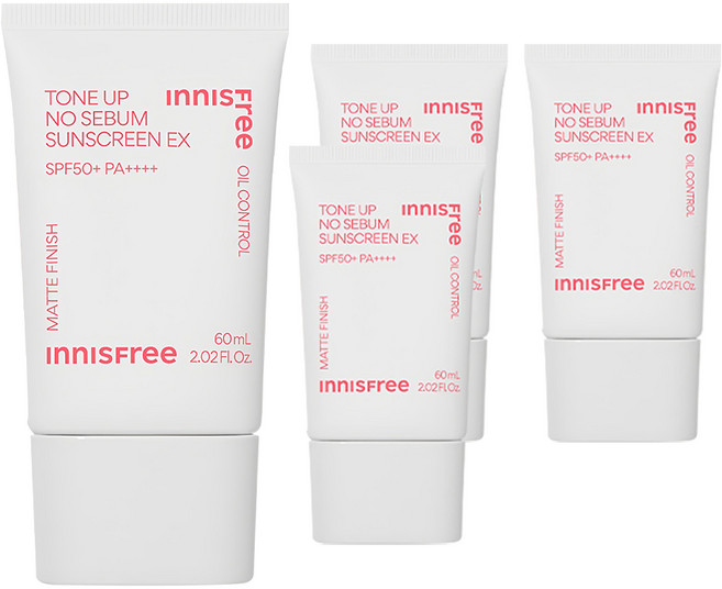 이니스프리 톤업 노세범 선스크린 EX SPF50+ PA++++, 60ml, 4개