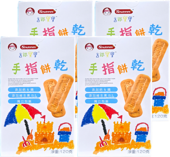 Nnutrinini 脆妮妮 含鐵寶寶餅, 原味, 120g, 4盒