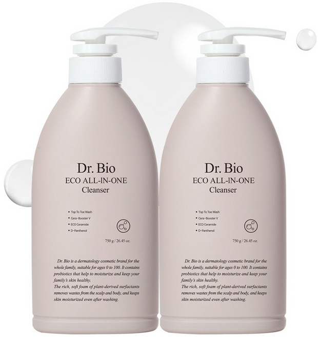 Dr.Bio Eco多合一潔面乳, 750g, 2個