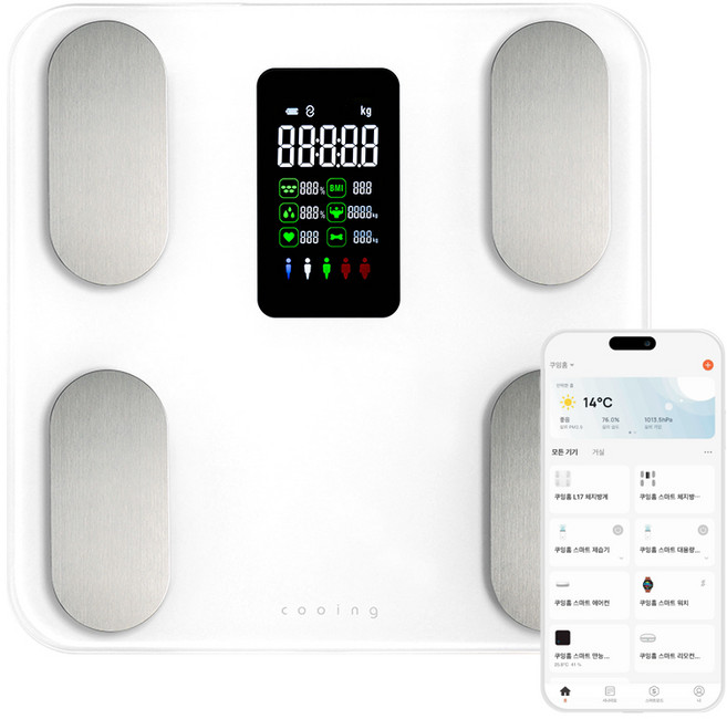 쿠잉전자 체성분 체중계, 화이트, 1개, SBF-B18WH